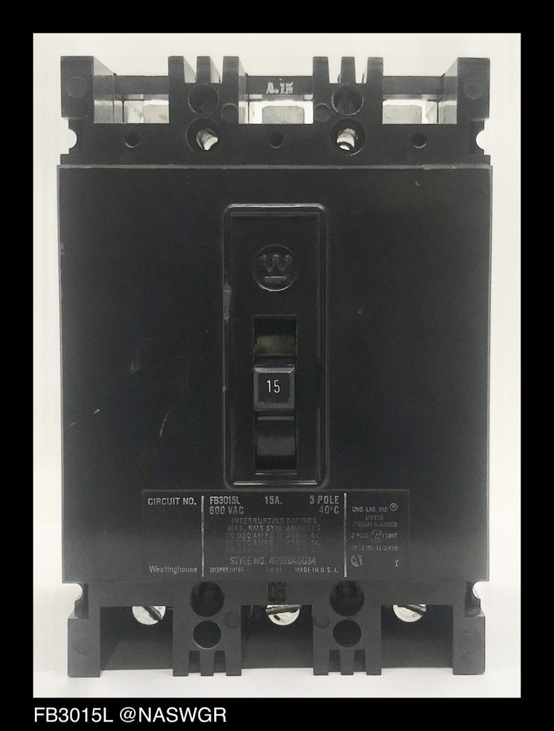 Westinghouse FB3015L Molded Case Circuit Breaker - 15 Amp
