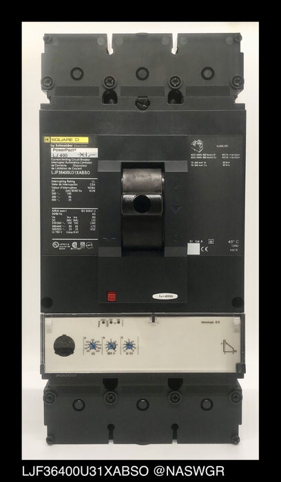 Square D LJF36400U31XABSO Molded Case Circuit Breaker ~ 400 Amp - Unused Surplus
