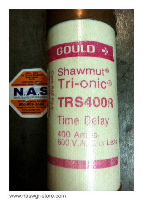 TRS400R , Gould Shawmut Tri-onic Time-Delay Fuse , *unused Surpus* , 400 amps , 600VAC , PN: TRS400R