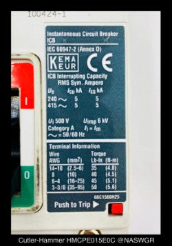 Eaton HMCPE015E0C Motor Circuit Protector - 15 Amp
