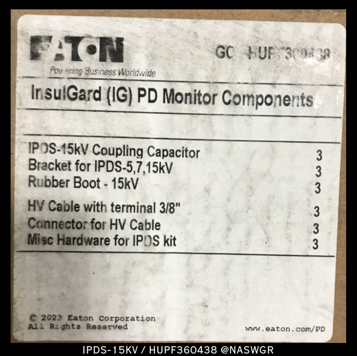 Eaton IPDS-15KV / HUPF360438 Insulgard (IG) PD Monitor Kit
