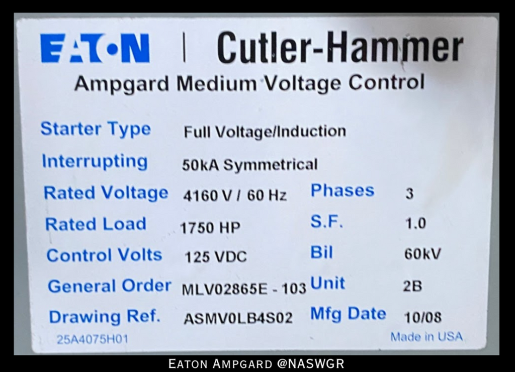 Eaton / Cutler Hammer Ampgard Medium Voltage Control Cell Section- 175 ...