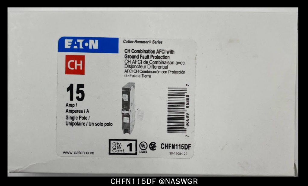 Eaton CHFN115DF CH Arc Fault Circuit Interrupter ~ 15 Amp - Unused Surplus