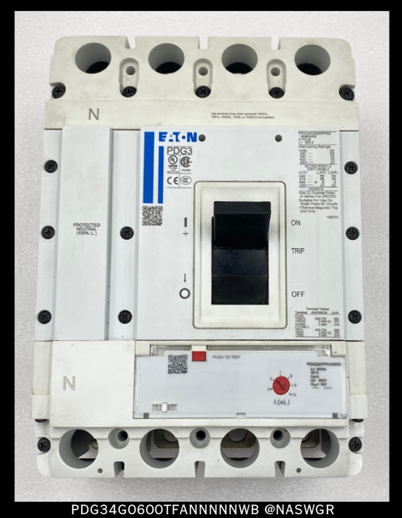 Eaton PDG34G0600TFANNNNNWB Molded Case Circuit Breaker - 600 Amp