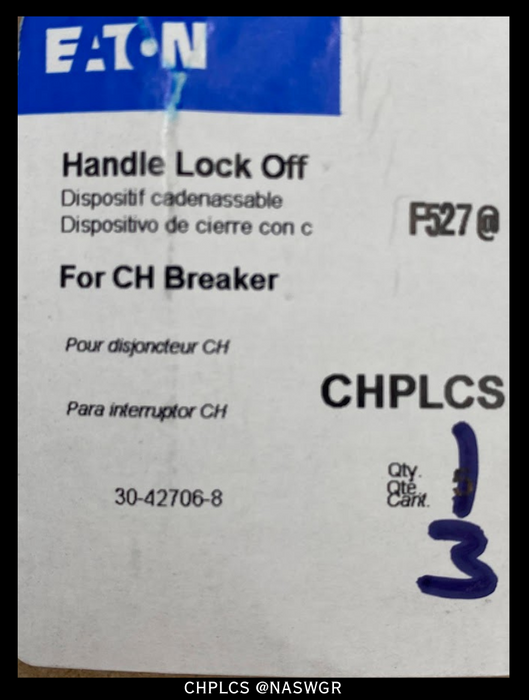 Eaton CHPLCS CH Breaker Handle Lock Off - Unused