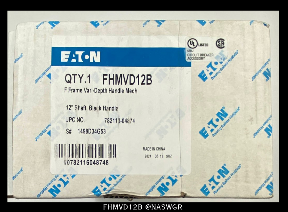 Eaton FHMVD12B F Frame Vari-Depth Handle Mechanism- Unused