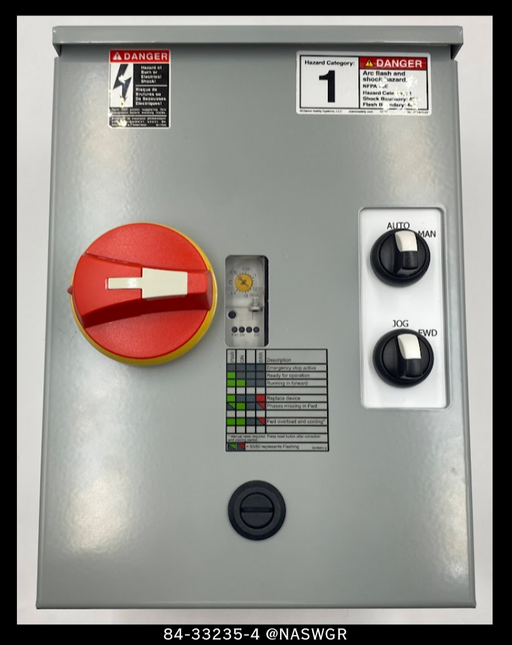 Eaton 84-33235-4 Enclosed Industrial Control Panel - 2.4A/480v/NEMA 1 - Unused