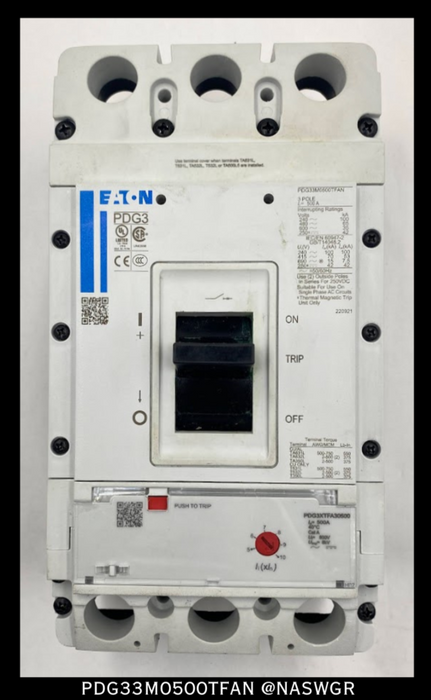 Eaton PDG33M0500TFAN Molded Case Circuit Breaker - 500 Amp