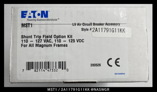 Eaton Magnum MST1/ 2A11791G11KK Shunt Trip - 110-127vAC/DC - Unused/ 1 Year Warranty