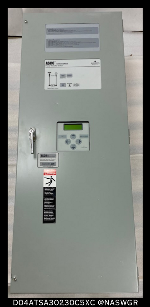 ASCO 4000 Series D04ATSA30230C5XC Automatic Power Transfer Switch - 230 Amps
