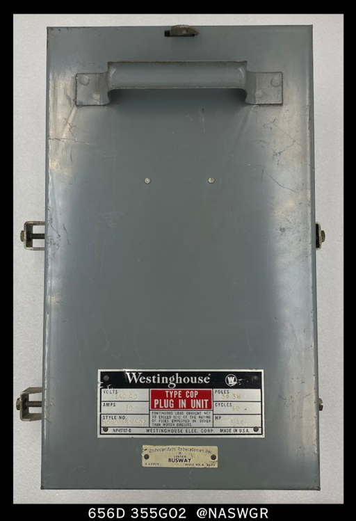 Westinghouse 656D355G02 Fusible Cover Operated Bus Plug - 30A/240V