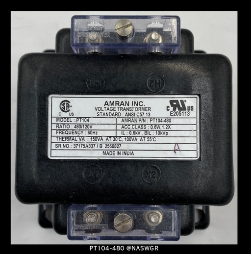 Amran PT104-480 Voltage Transformer - 480/120V