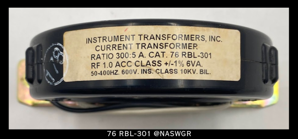 Instrument Transformers 76 RBL-301 Current Transformer - 300:5 Amp