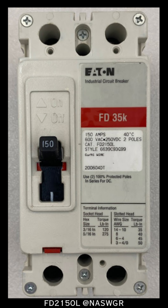 Eaton FD2150L Molded Case Circuit Breaker - 150 Amp - Unused