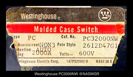 Westinghouse PC32000NW Molded Case Switch - 2000 Amp