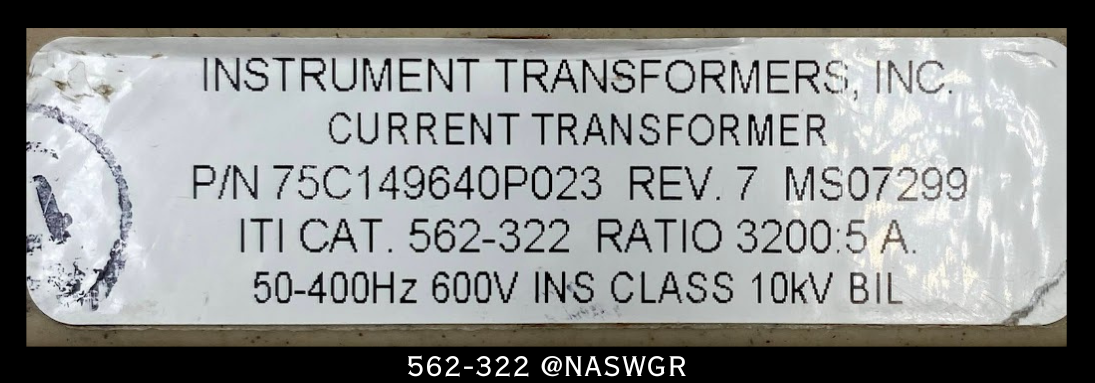 Instrument Transformers 562-322 Current Transformer - 3200:5A