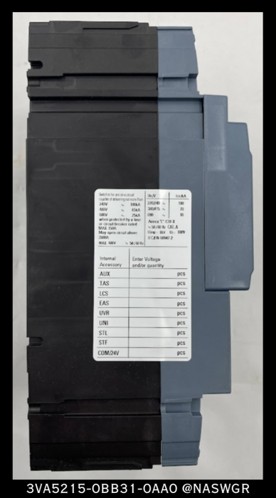 Siemens 3VA5215-0BB31-0AA0 Molded Case Circuit Breaker - 150A - Unused