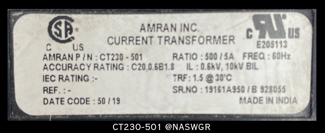 Amran CT230-501 Current Transformer - 500:5A