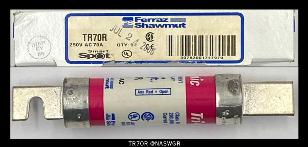 FERRAZ SHAWMUT TR70R Fuse - 70A/ 250V - Unused
