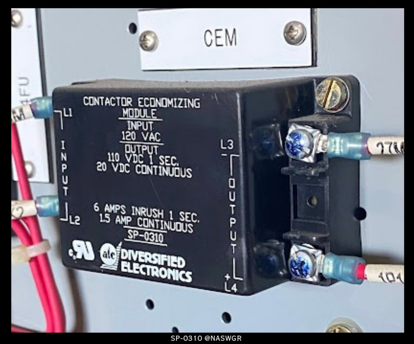 Diversified Electronics SP-0310 Contactor Economizing Module - 120vAC
