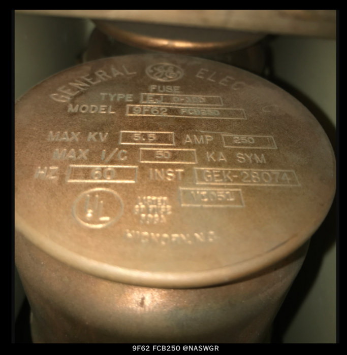 General Electric EJO-1DD, 9F62FCB250 Fuse - 250 Amp, 5.5kV