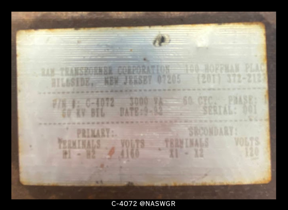 RAM Transformer C-4072 Single Phase CPT - 3KVA, 4160:120V