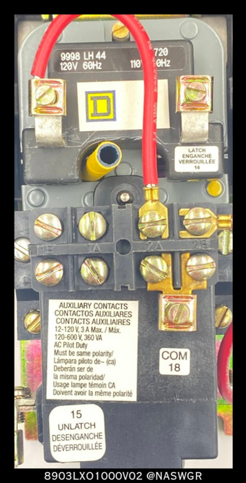 Square D 8903LXO1000V02 Lighting Contactor - 30 Amp, 120vAC-  Unused