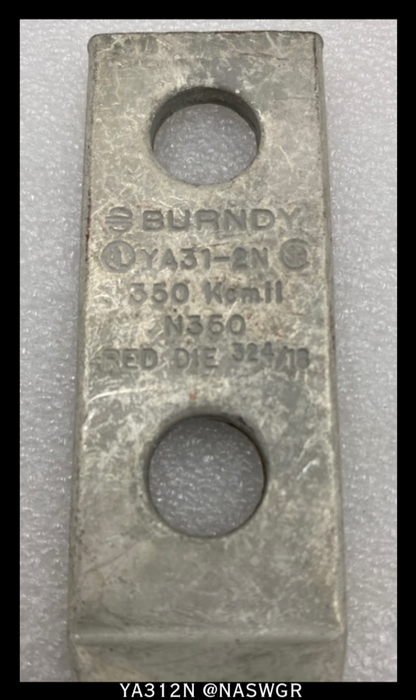Burndy YA312N Barrel Cabel Lug
