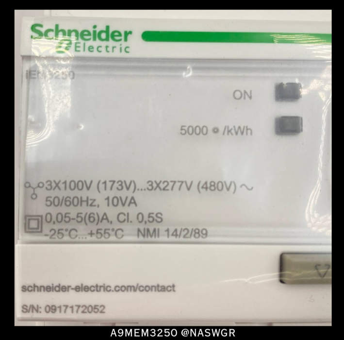SCHNEIDER ELECTRIC A9MEM3250 WATT HOUR METER - 6A - UNUSED