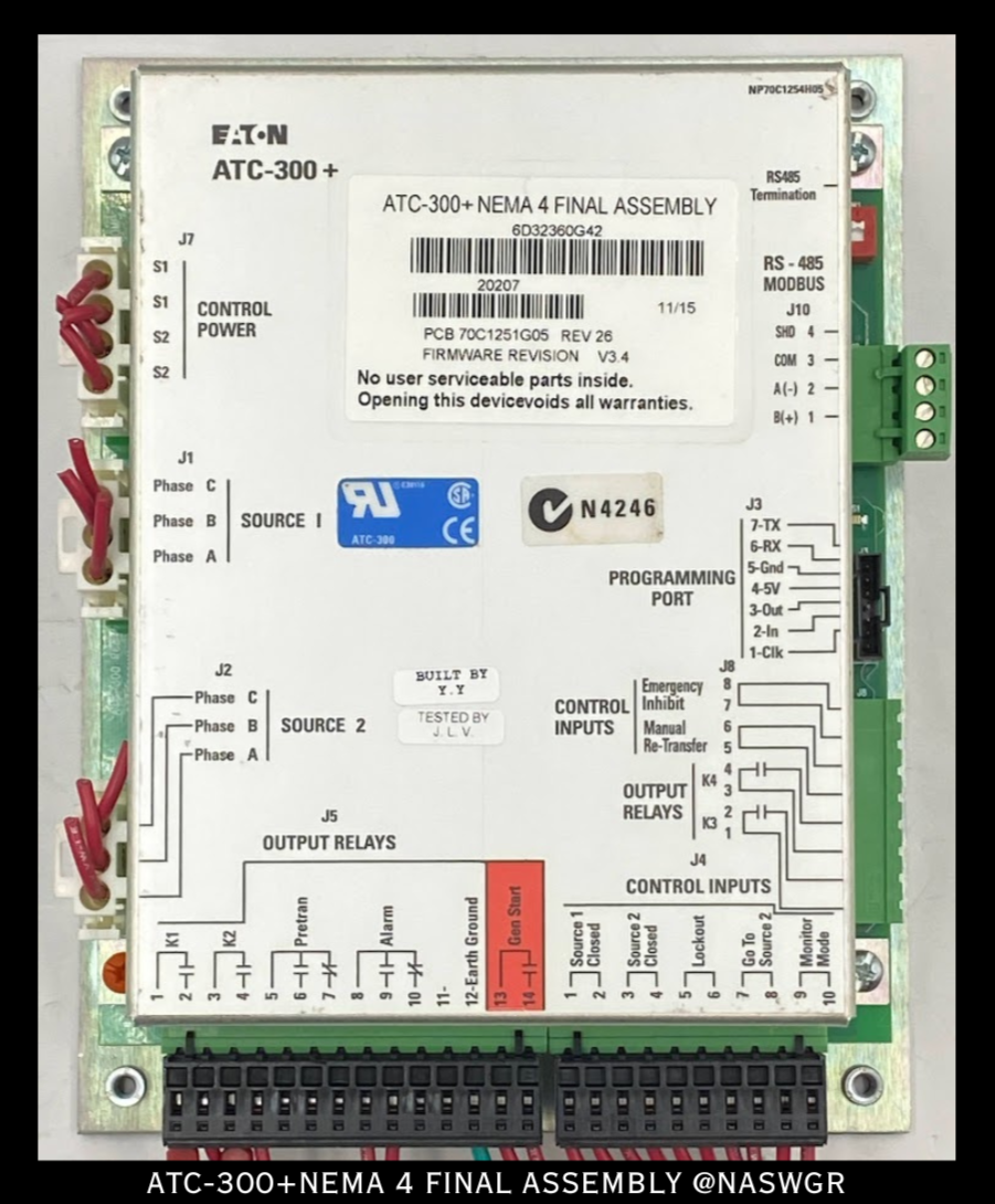 Eaton ATC-300+ Automatic Transfer Switch Controller - NEMA 4 — North ...