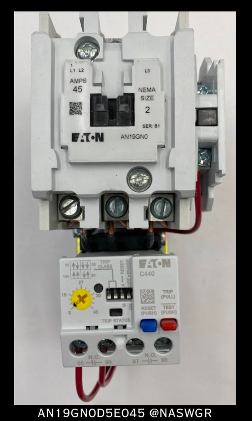 Eaton AN19GN0D5E045 Motor Control Starter -45A/SIZE2/600v - Unused