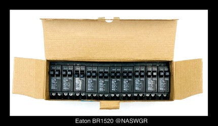 Eaton BR1520 Non-CTL Plug-On Circuit Breaker - 15/20 Amp - Unused - Lot of 10