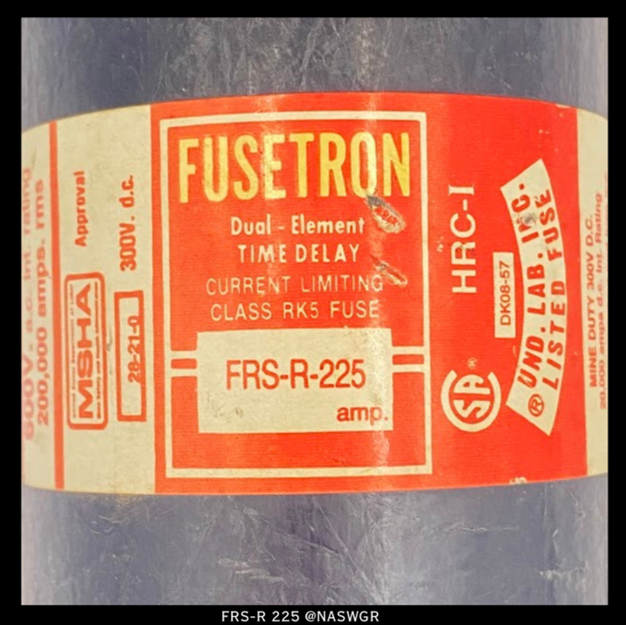 Bussman Fusetron FRS-R-225 Fuse - 225A/600V