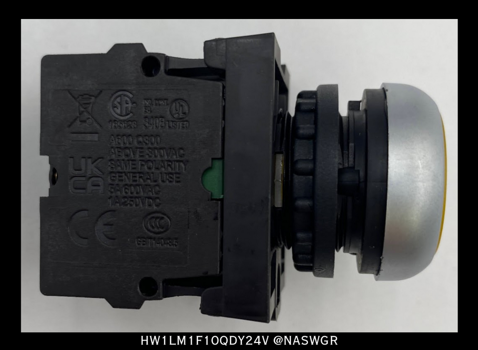 Eaton HW1LM1F10QDY24V Yellow Pilot Indicator Light - Surplus