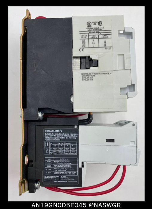 Eaton AN19GN0D5E045 Motor Control Starter -45A/SIZE2/600v - Unused