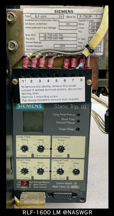Siemens RLF-1600 LM Circuit Breaker (E/O,D/O) - 1600 Amp