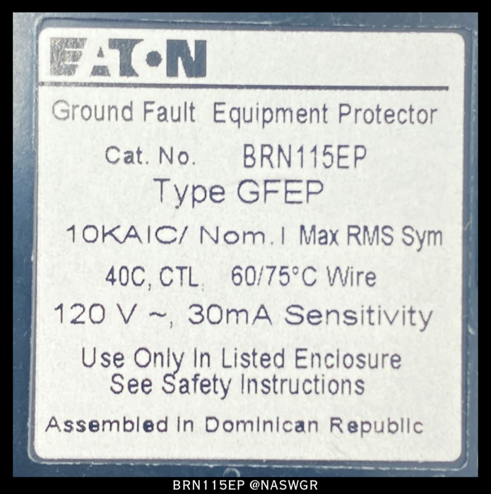 Eaton BRN115EP Ground Fault Circuit Breaker - 15 Amp - Lot of 5