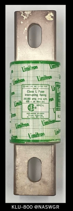 KLU800 fuse , KLU-800 fuse , Cooper Bussman KLU800 Fuse , 600 volt 800 amp Limitron Fuse