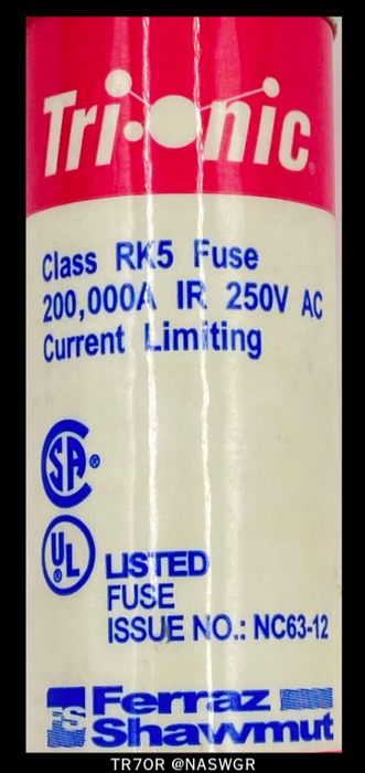 FERRAZ SHAWMUT TR70R Fuse - 70A/ 250V - Unused