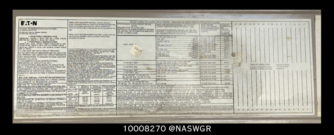 Eaton 10008270 Enclosed Breaker Panel - 200 Amp, 120/208V