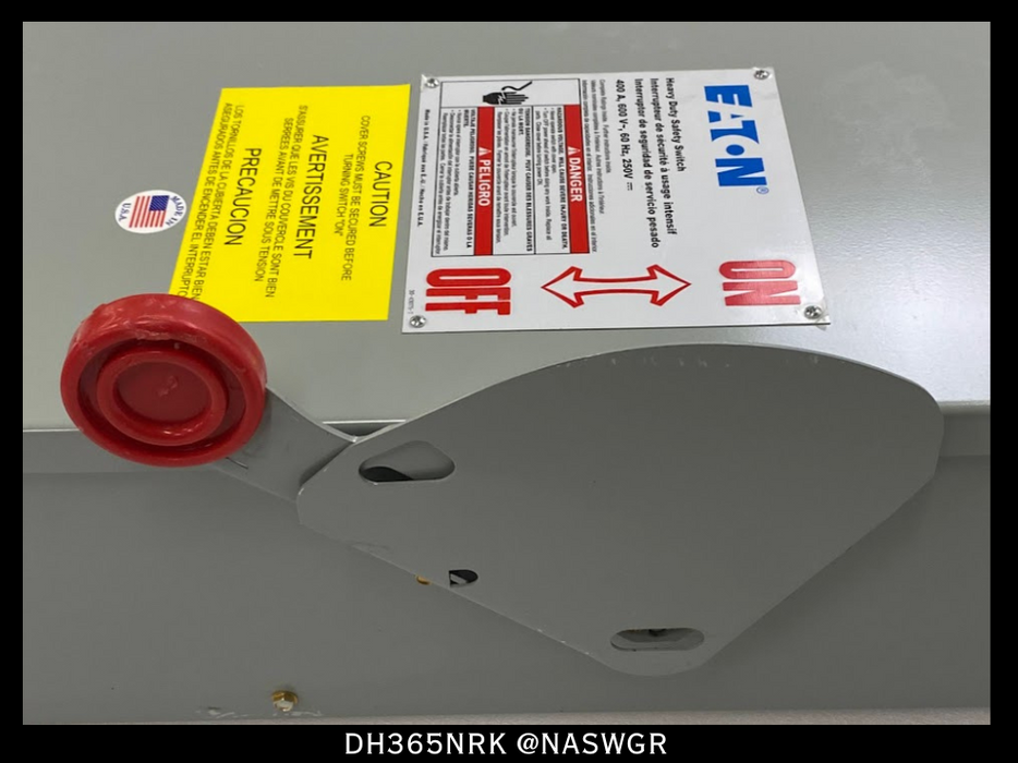 Eaton DH365NRK Heavy Duty Safety Switch - 400A/600V/3P4W/N3R - Unused