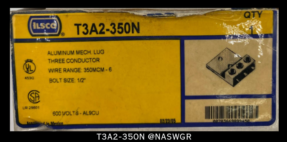 ILSCO T3A2-350N Aluminum Mech Lug