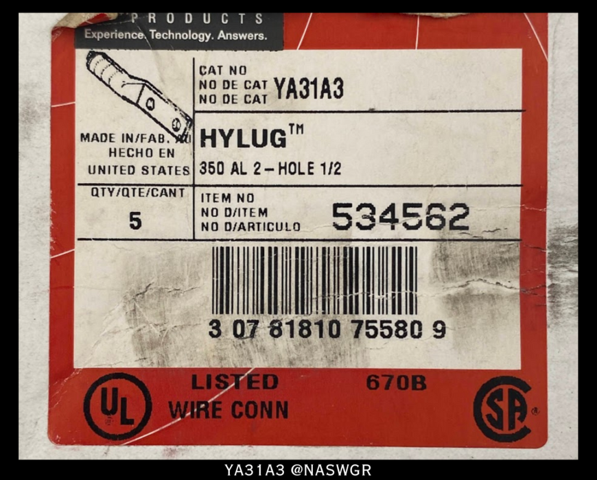 Burndy YA31A3 Hylug Lug