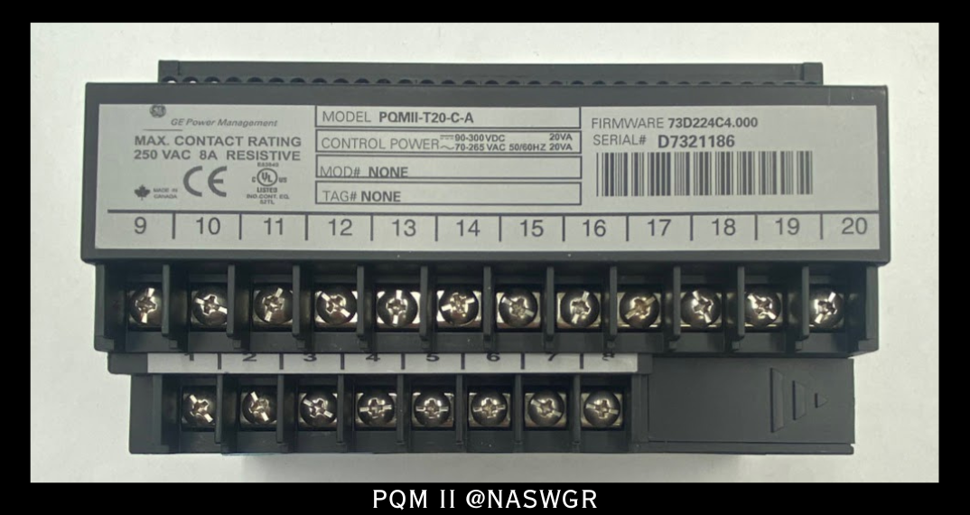 General Electric PQM II Power Quality Meter PQMII-T20-C-A