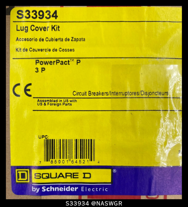 Square D PowerPact P Lug Cover Kit S33934