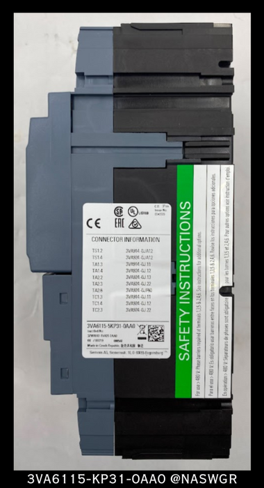 Siemens 3VA6115-5KP31-0AA0 Molded Case Circuit Breaker - 150 Amp - Unused