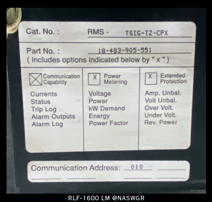 Siemens RLF-1600 LM Circuit Breaker (E/O,D/O) - 1600 Amp