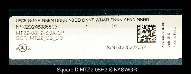 Square D MTZ2-08H2 Circuit Breaker (E/O,D/O) - 800 Amp - Unused