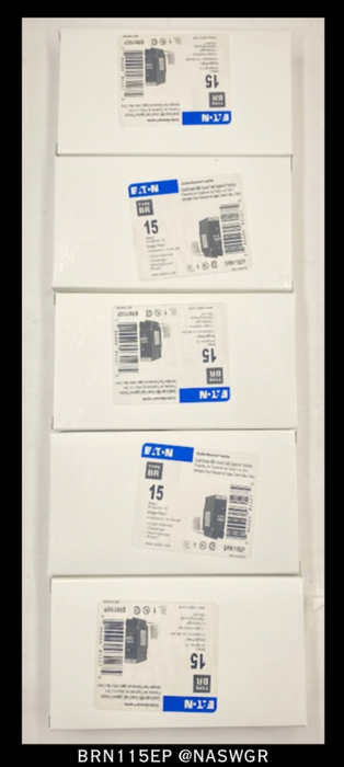 Eaton BRN115EP Ground Fault Circuit Breaker - 15 Amp - Lot of 5