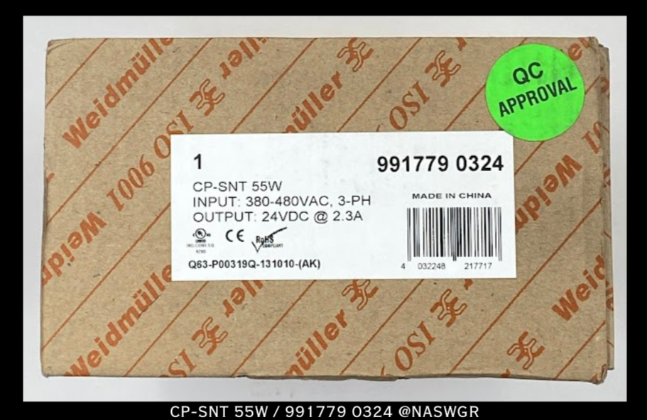 Weidmuller CP-SNT 55W, 991779 0324 Switchmode Power Supply - 480vAC to 24vDC - Unused